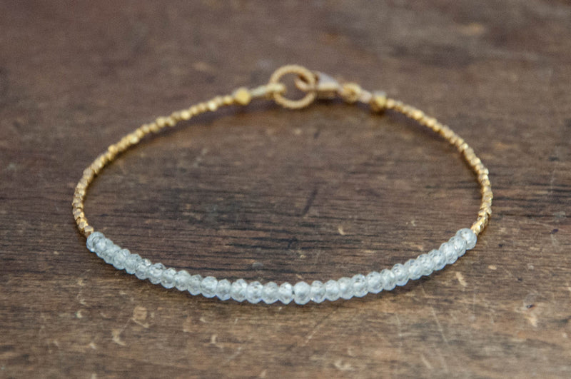 Tennis bracelet Zircon with gold by Vivien Frank - Vivien Frank Designs