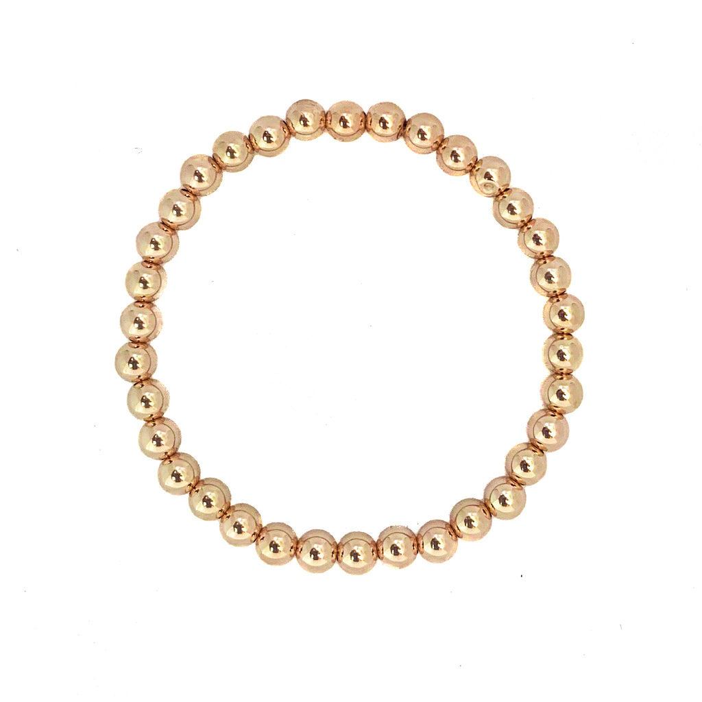 14K Gold-Filled Beaded Bracelets | 3mm, 4mm, 5mm 4mm with Charm