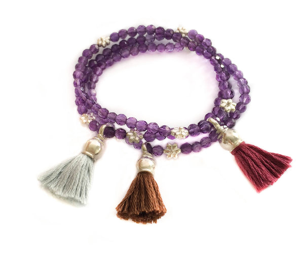 Amethyst Tassel Bracelet - Vivien Frank Designs