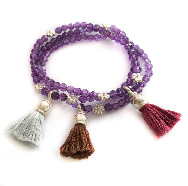 Amethyst Tassel Bracelet - Vivien Frank Designs