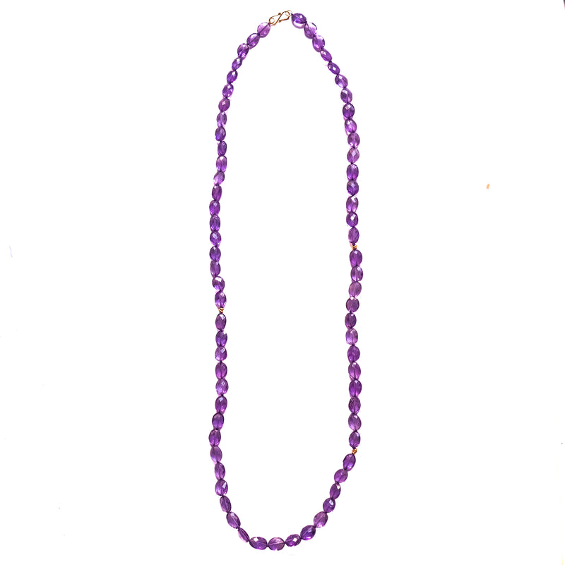 18k gold long Amethyst necklace