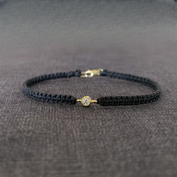 Diamond friendship bracelet with cord
