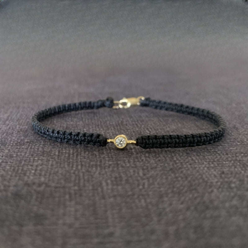 Evil Eye Diamond Sapphire Macrame Bracelet | The Perfect Setting, Inc