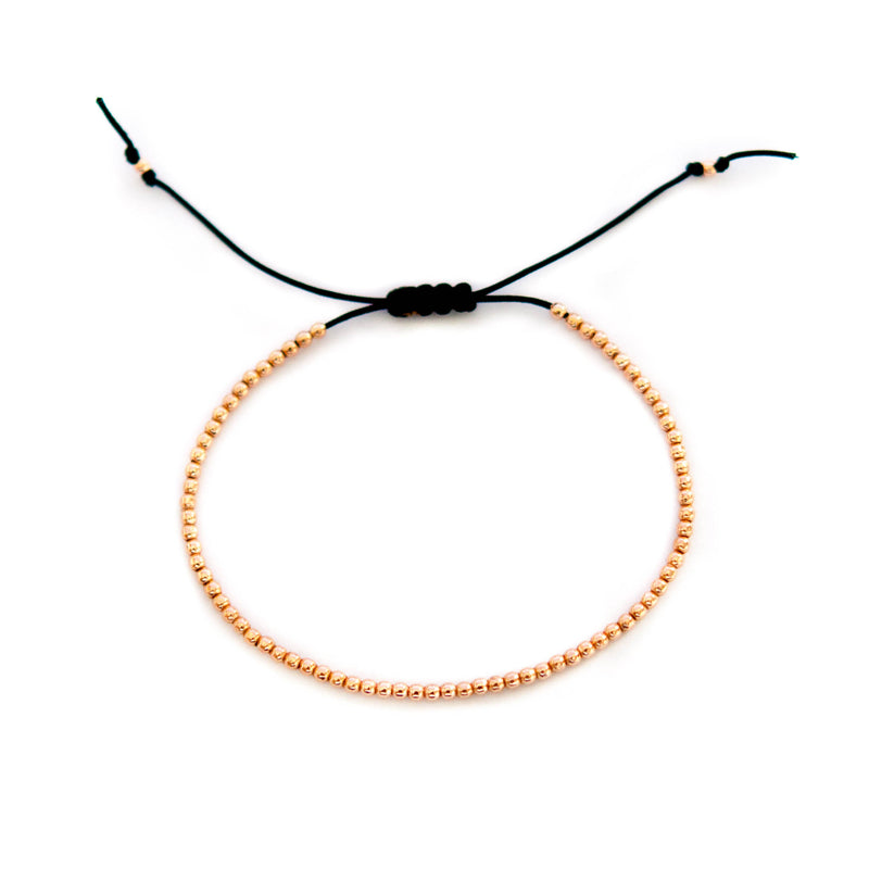 14k solid gold beaded bracelet - Vivien Frank Designs