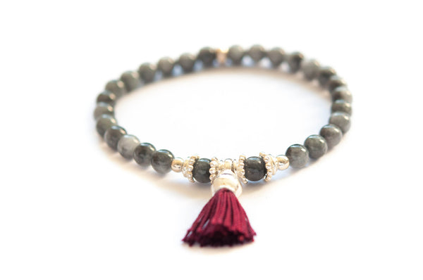 Burma Jade Bracelet with Tassel - Vivien Frank Designs