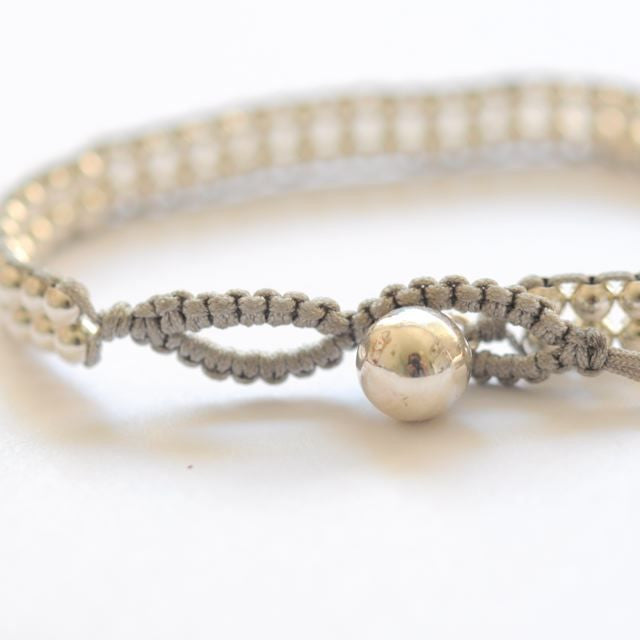 Double layer Silver bead bracelet - Vivien Frank Designs