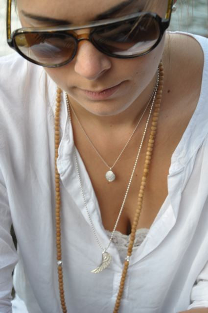 Diamond Disc Necklace 14k white gold - Vivien Frank Designs