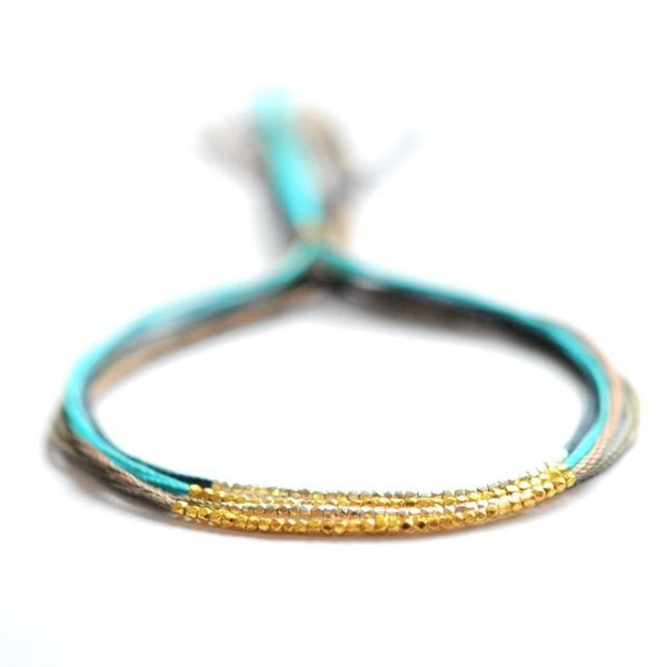 Turquoise with Gold friendship bracelet - Vivien Frank Designs