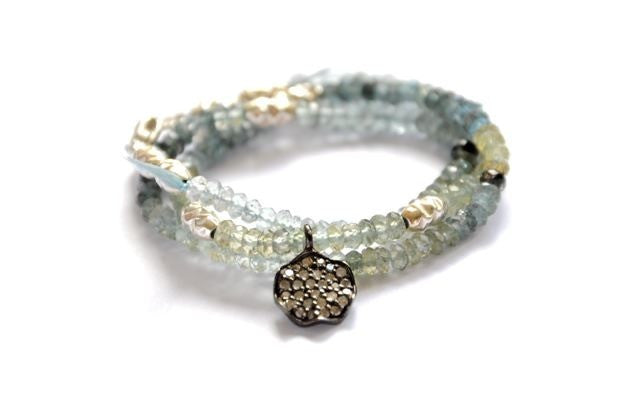 Pave Diamond discs bracelet by Vivien Frank - Vivien Frank Designs