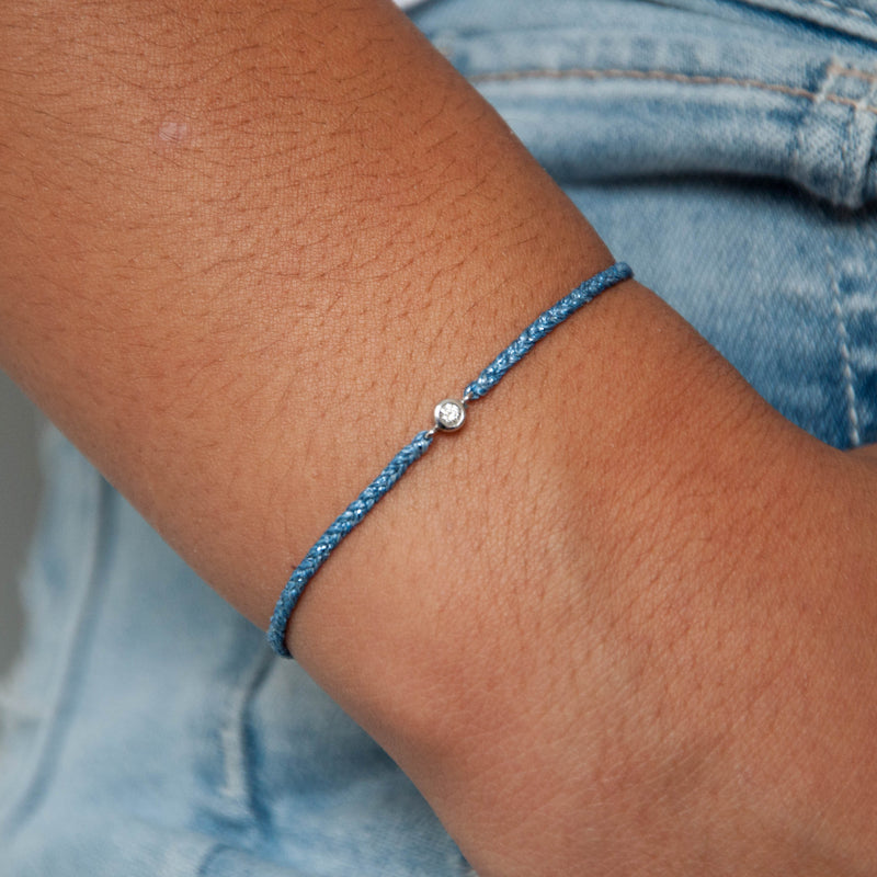 Diamond Friendship Bracelet Sparkly Blue - Vivien Frank Designs