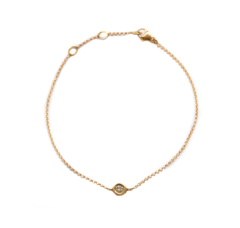 Diamond Solitaire Bracelet in 18k solid gold - Vivien Frank Designs