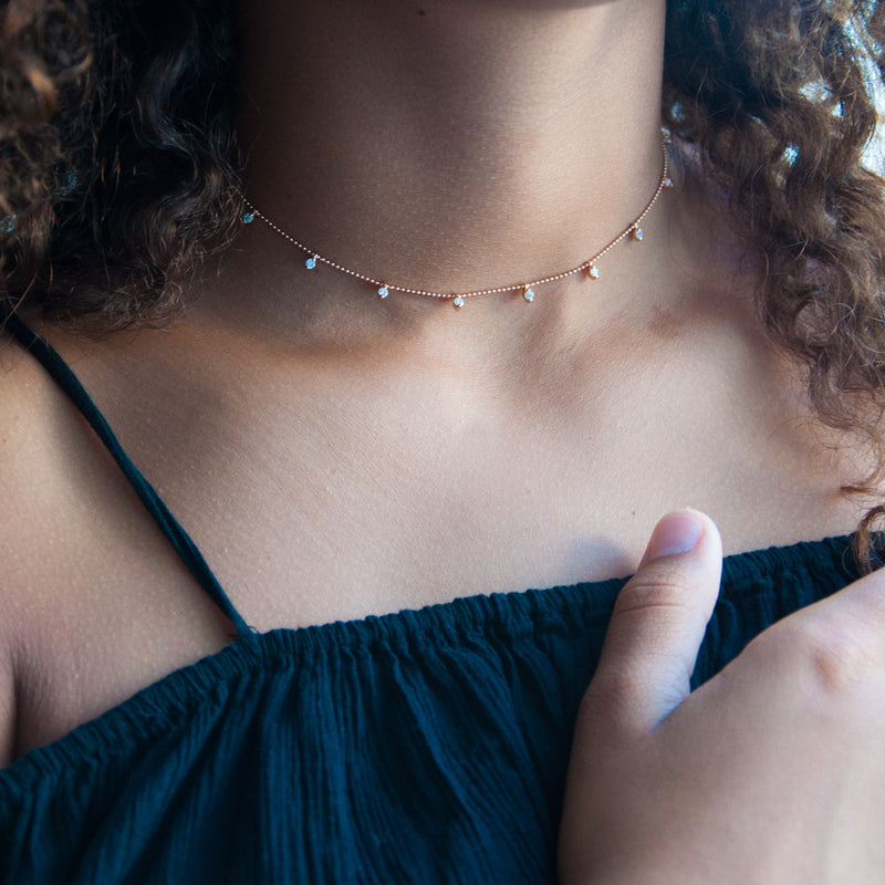 Diamond Droplet necklace in 18k gold - Vivien Frank Designs