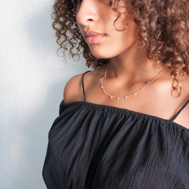 Diamond Droplet necklace in 18k gold - Vivien Frank Designs