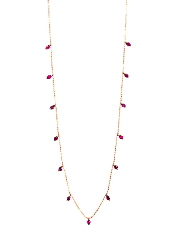 Ruby Droplet necklace in 18k rose gold - Vivien Frank Designs