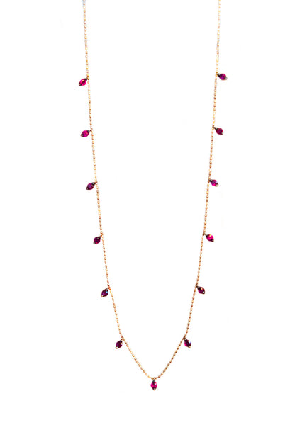 Ruby Droplet necklace in 18k rose gold – Vivien Frank Designs