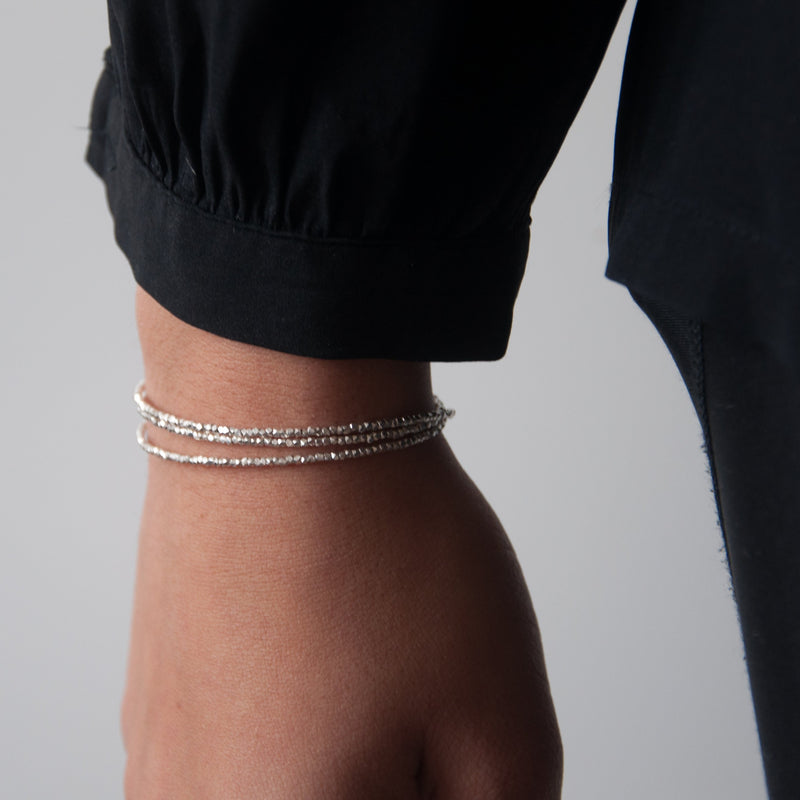 Silver Wrap Essential Bracelet - Silver Bead Bracelet - Vivien Frank Designs