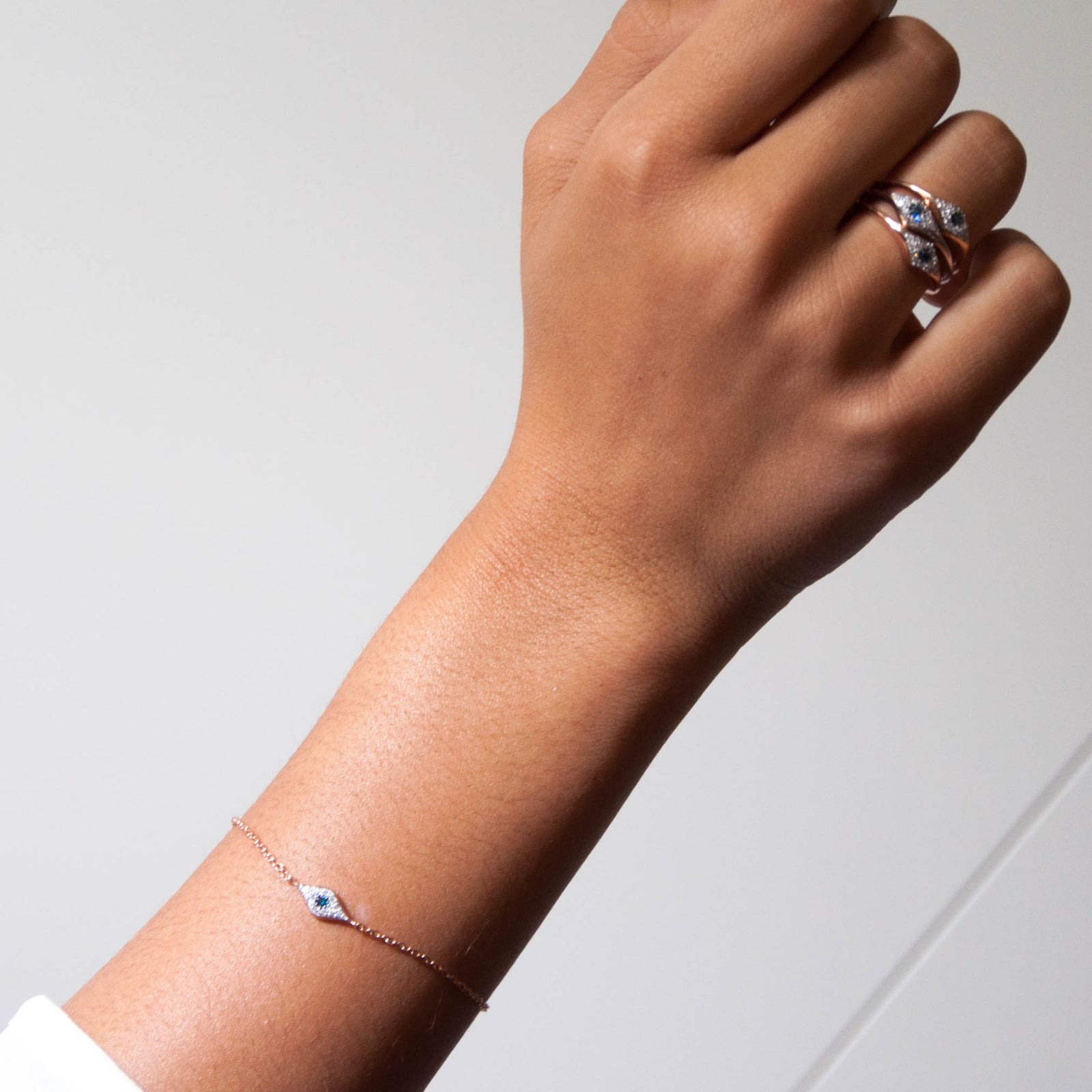 Diamond Evil Eye Ring – Vivien Frank Designs Diamond Evil Eye Ring – Vivien Frank Designs