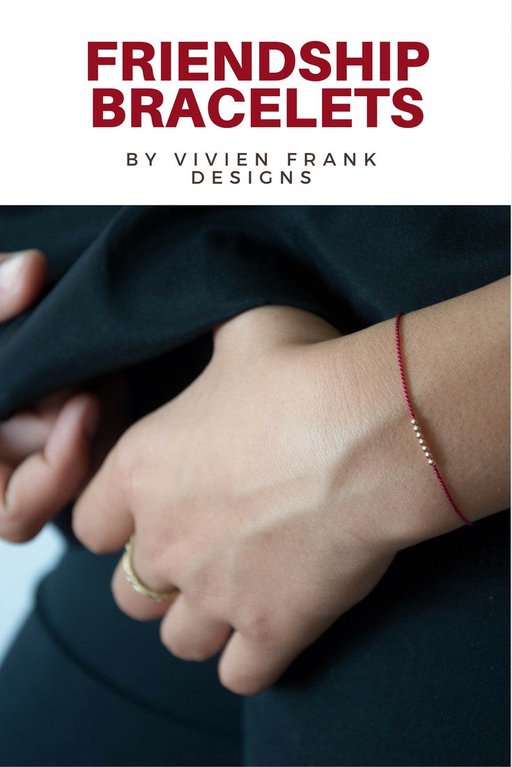 Seven 14k solid rose gold beaded Wish bracelet - Vivien Frank Designs