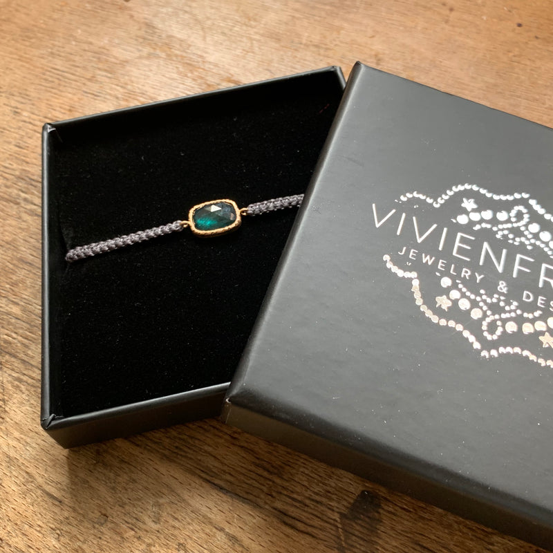 14k Gold Green Tourmaline Bracelet - Vivien Frank Designs