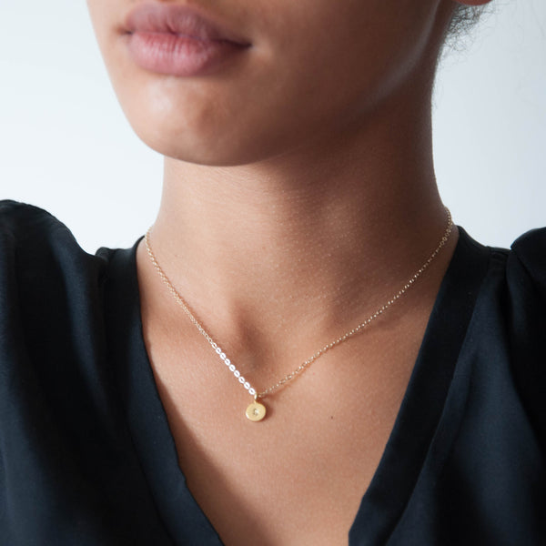 14k Gold intial necklace - Vivien Frank Designs