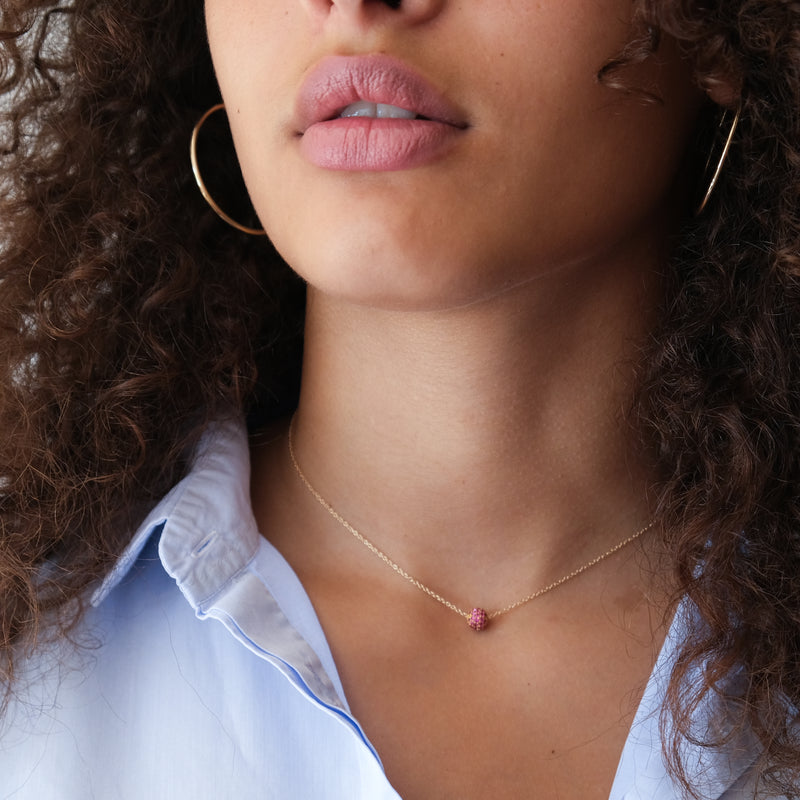 Pavé Ball Necklace in 14k gold