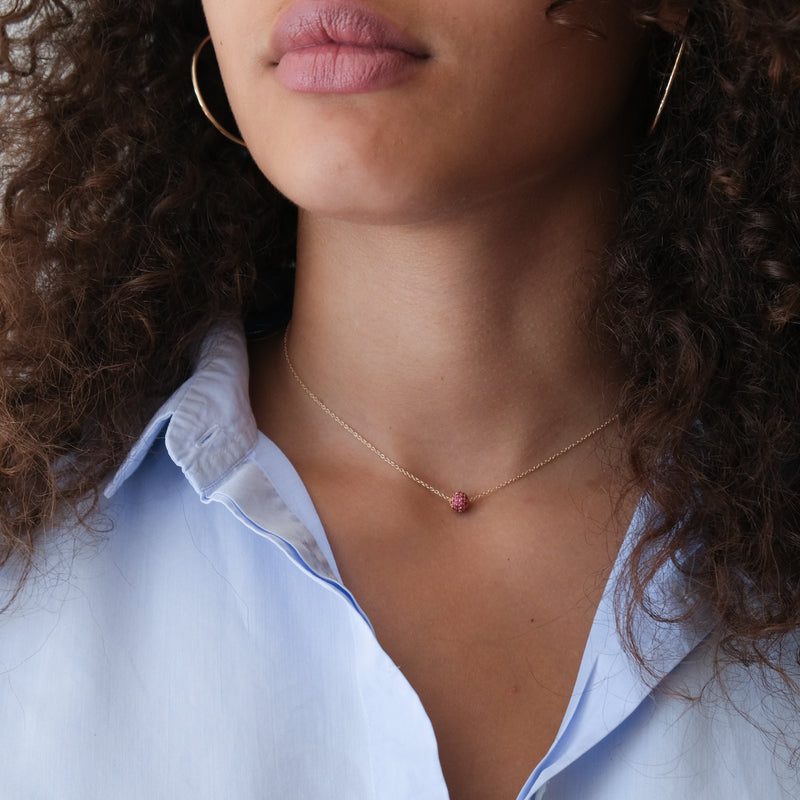 Pavé Ball Necklace in 14k gold
