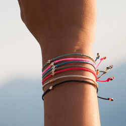 Genuine diamond friendship bracelet - cord diamond bracelet