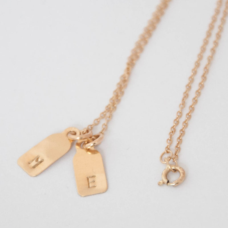 18K Gold Diamond Dog Tag Necklace | Noémie
