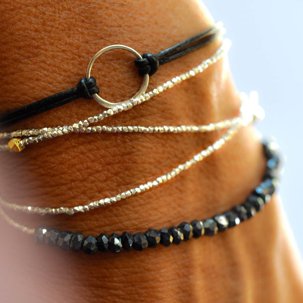 Black Spinel Tennis Bracelet by Vivien Frank Designs - Vivien Frank Designs