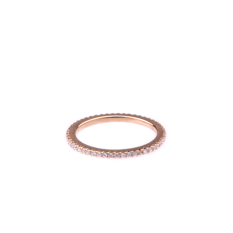 White Diamond Eternity Band in 18k Rose Gold - Vivien Frank Designs