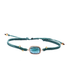 Blue/Green Tourmaline Macrame Bracelet - Vivien Frank Designs