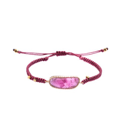 Pink Tourmaline Macrame Bracelet - Vivien Frank Designs