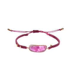 Pink Tourmaline Macrame Bracelet - Vivien Frank Designs