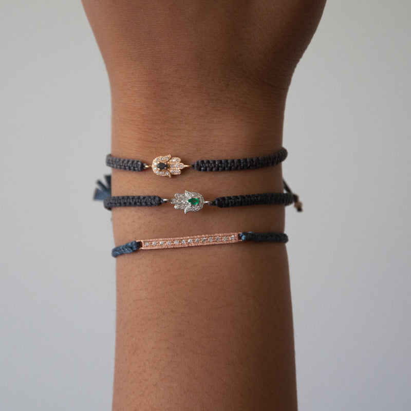 Diamond Bar Bracelet Cord - Vivien Frank Designs