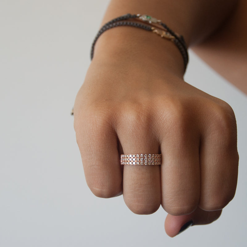 Diamond Cigar Ring - RoseGold - Vivien Frank Designs