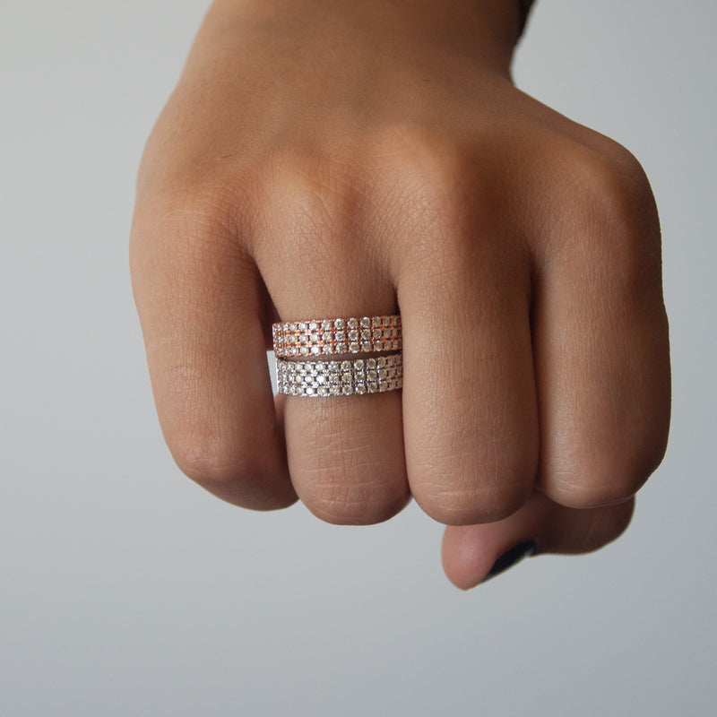 Diamond Cigar Ring - RoseGold - Vivien Frank Designs