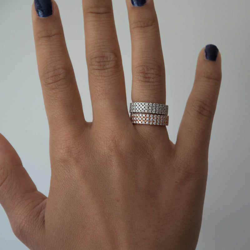 Diamond Cigar Ring - RoseGold - Vivien Frank Designs