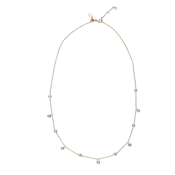 Floating Diamond Bezel Necklace - Vivien Frank Designs