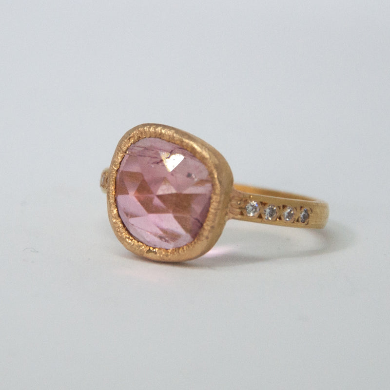 Stella Ring with pale pink tourmaline - Vivien Frank Designs