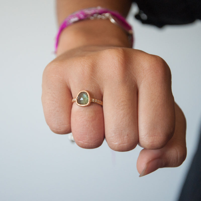 Stella Ring with green tourmaline - Vivien Frank Designs