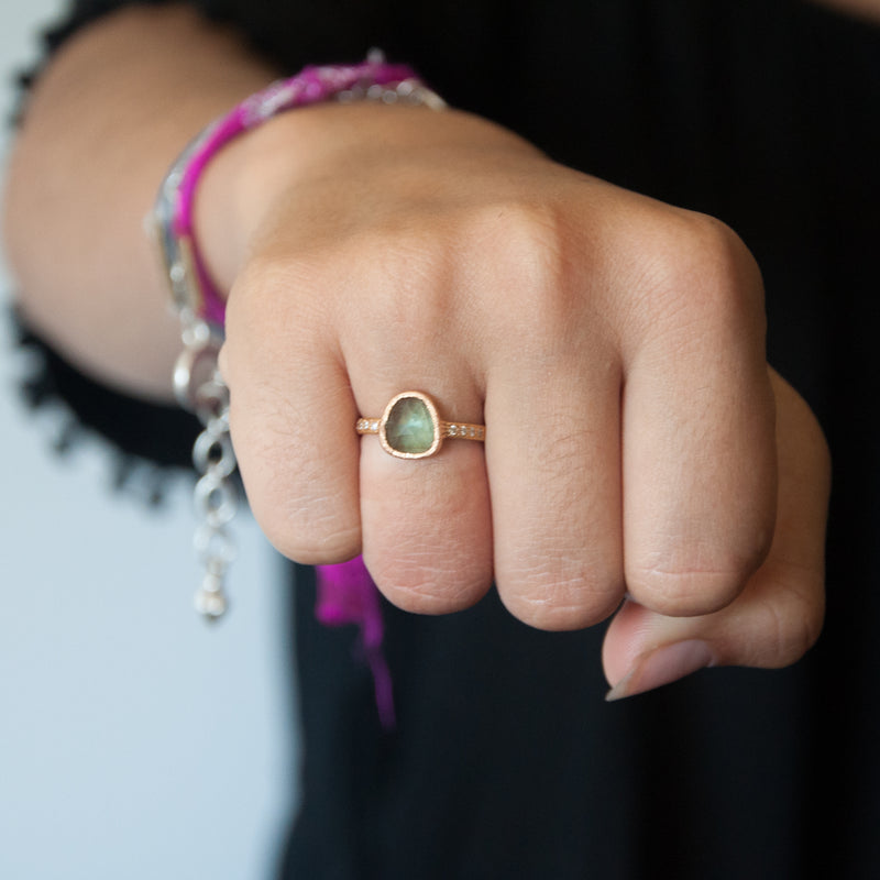 Stella Ring with green tourmaline - Vivien Frank Designs