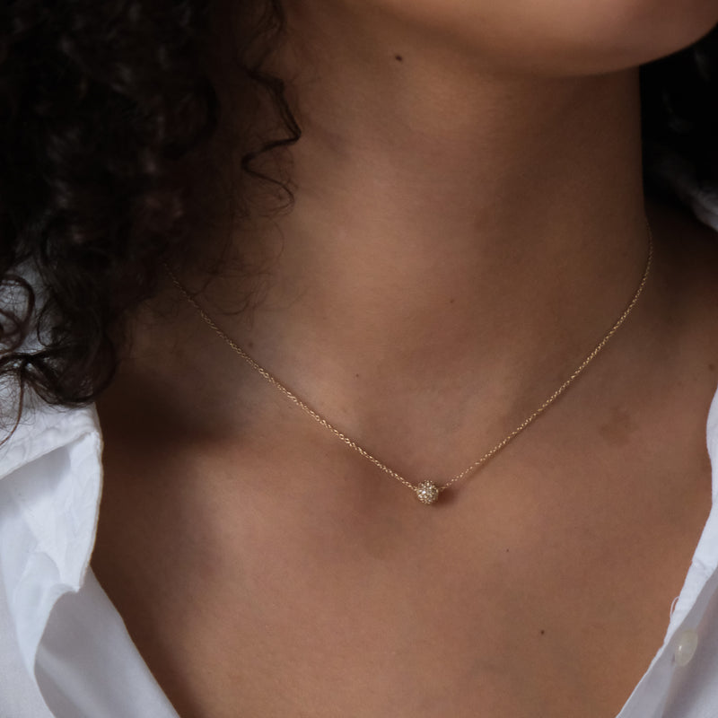 Pavé Ball Necklace in 14k gold