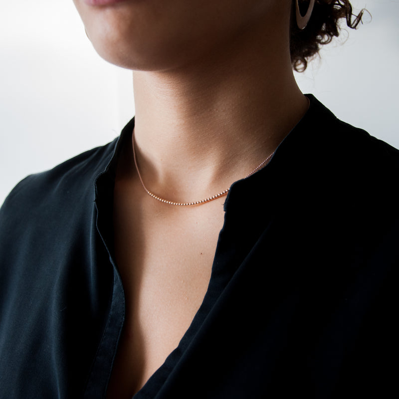 Gold Beaded Ball Necklace - Vivien Frank Designs