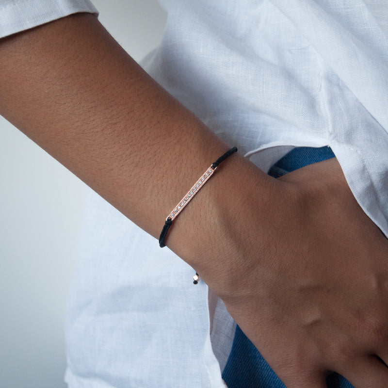 Diamond Bar Bracelet Cord - Vivien Frank Designs