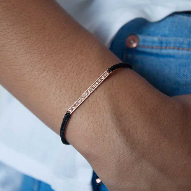 Diamond Bar Bracelet Cord - Vivien Frank Designs