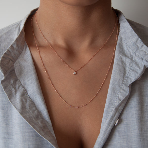 Solitaire Diamond Necklace - Vivien Frank Designs