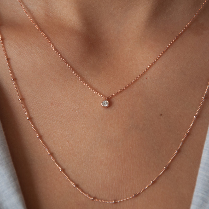 Solitaire Diamond Necklace - Vivien Frank Designs