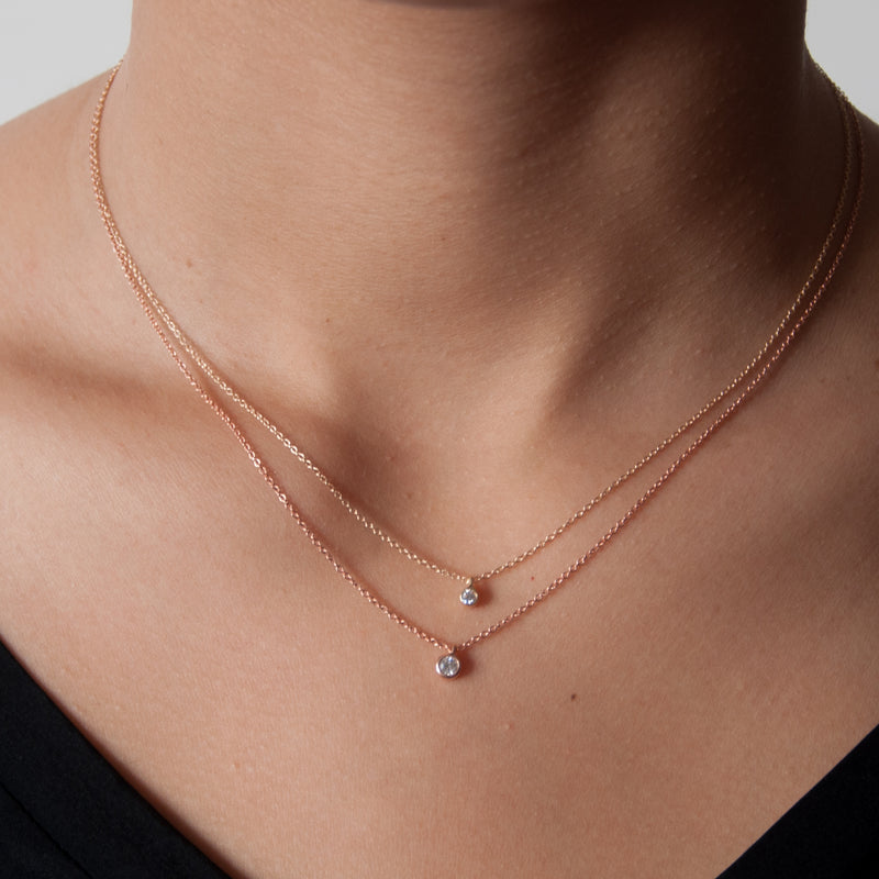 Solitaire Diamond Necklace - Vivien Frank Designs