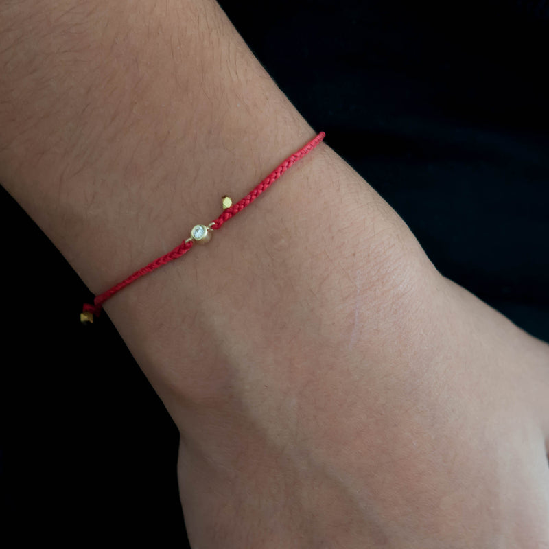 Braided Diamond Friendship Bracelet -Red String - Vivien Frank Designs