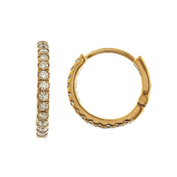 Diamond Huggie Hoop Earrings in 14k gold - Vivien Frank Designs